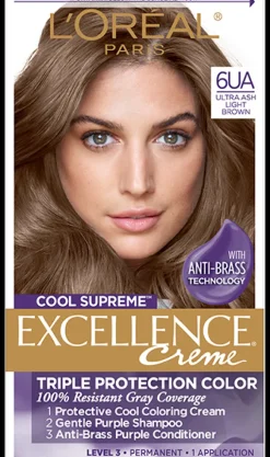L'Oreal Cool Supreme Permanent Gray Coverage Hair Color Ultra Ash Light Brown Clearance
