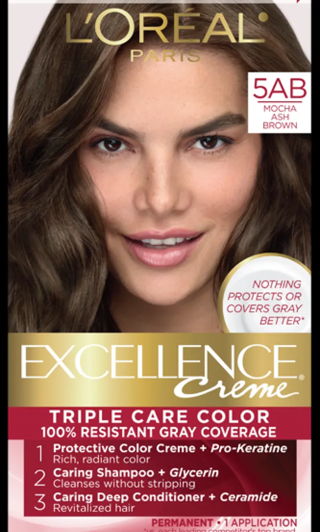 L'Oreal Crème Permanent Triple Care Hair Color 5AB Mocha Ash Brown Hot
