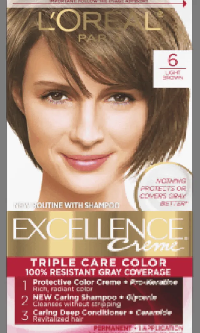 L'Oreal Crème Permanent Triple Care Hair Color 6 Light Brown Clearance