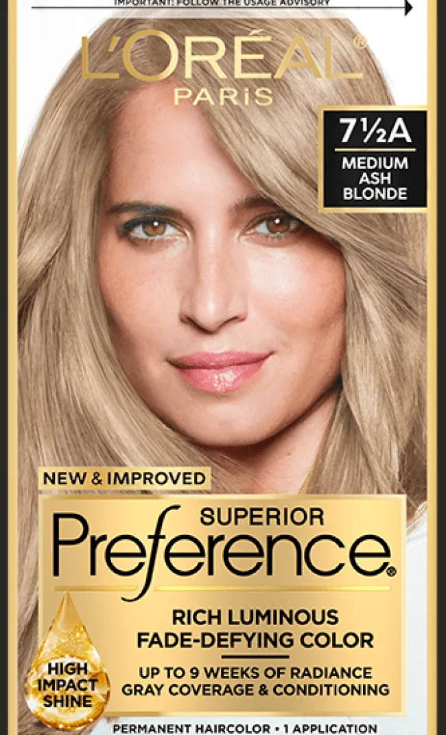 L'Oreal Fade-Defying Shine Permanent Hair Color 7½A Medium Ash Blonde Sale