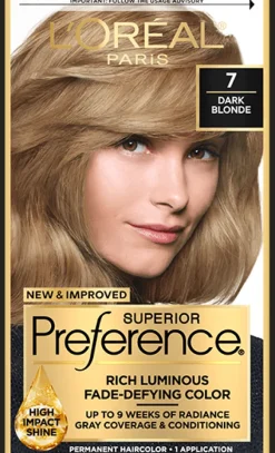 L'Oreal Fade-Defying Shine Permanent Hair Color 7 Dark Blonde Best
