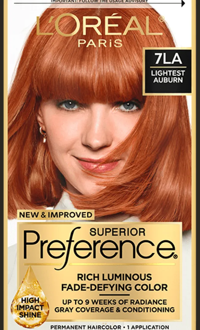 L'Oreal Fade-Defying Shine Permanent Hair Color 7LA Lightest Auburn Outlet