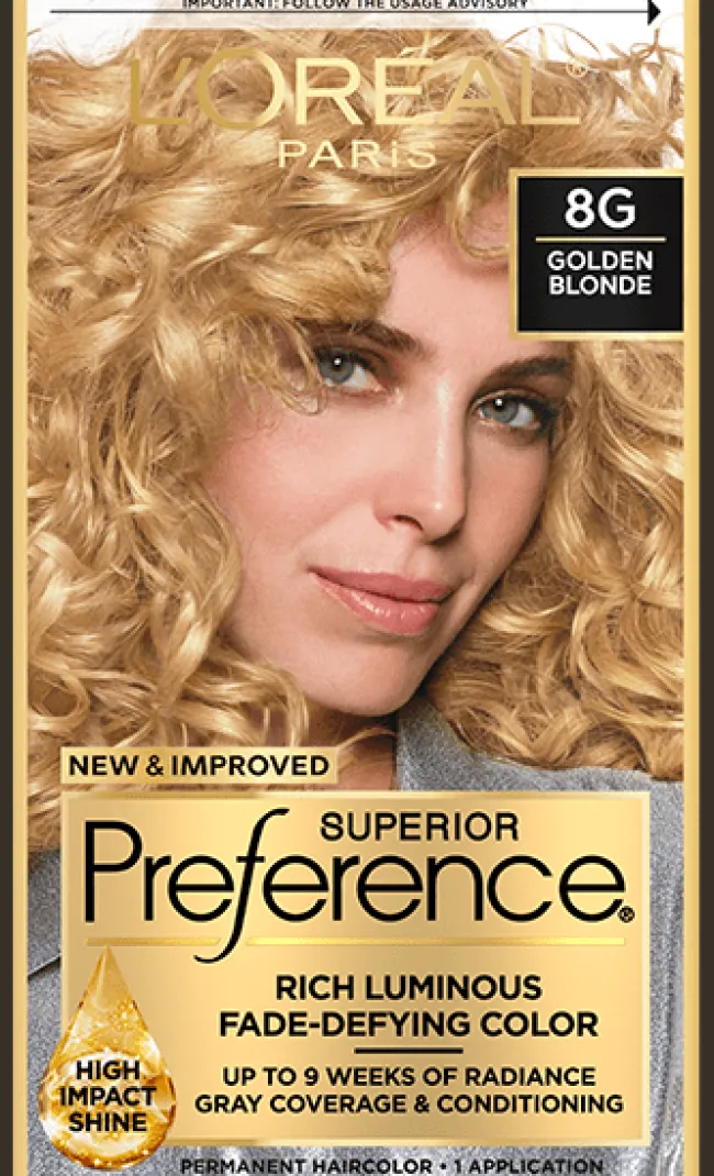 L'Oreal Fade-Defying Shine Permanent Hair Color 8G Golden Blonde Hot