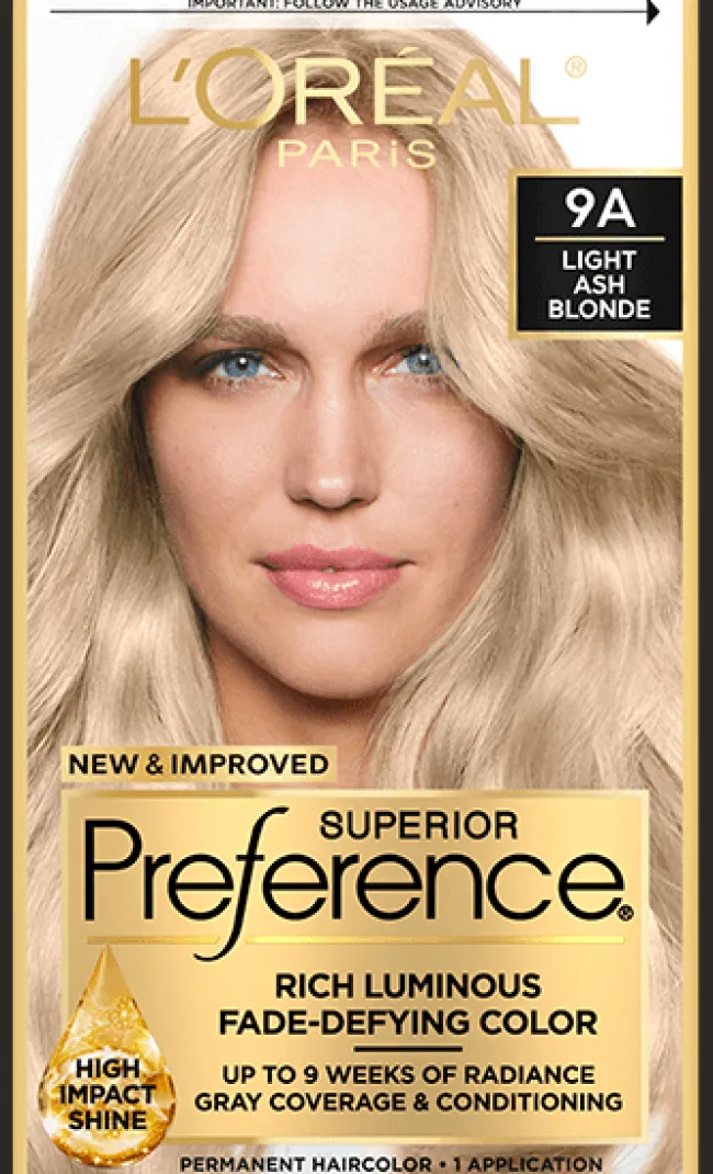 L'Oreal Fade-Defying Shine Permanent Hair Color 9A Light Ash Blonde Hot