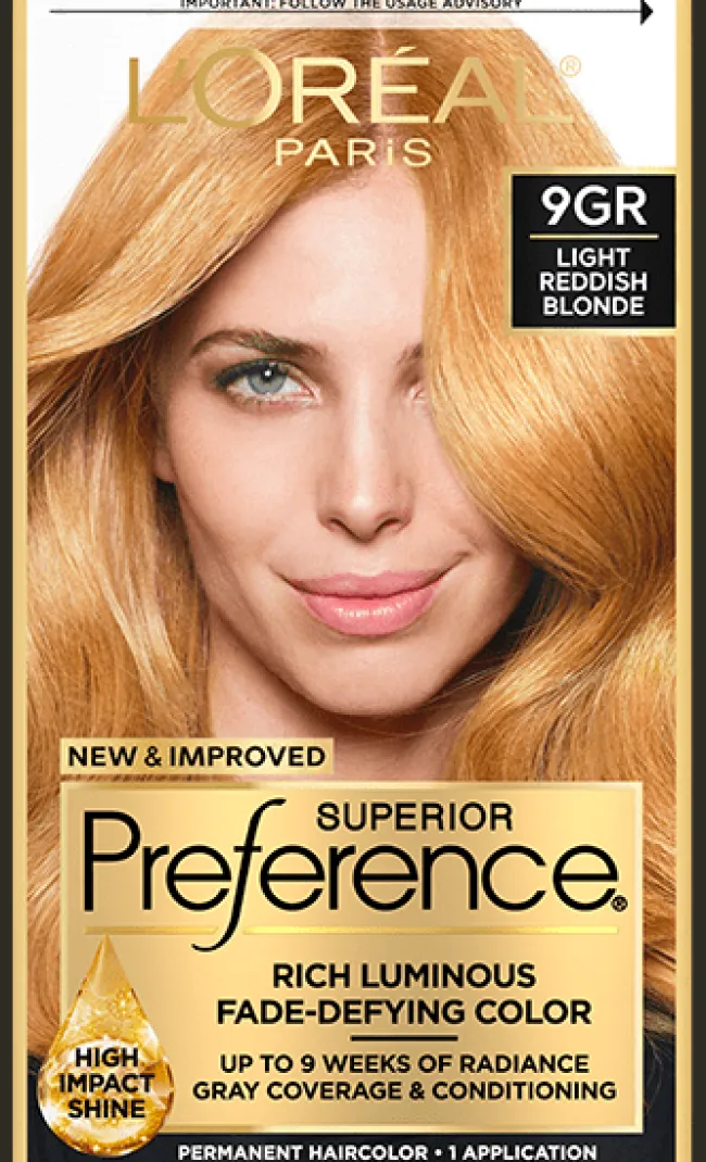 L'Oreal Fade-Defying Shine Permanent Hair Color 9GR Light Reddish Blonde Best