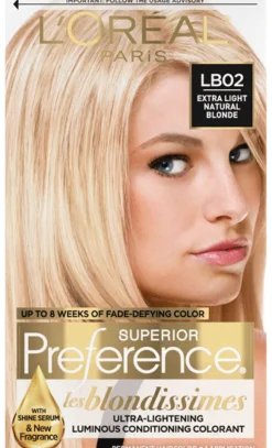 L'Oreal Fade-Defying Shine Permanent Hair Color LB02 Extra Light Natural Blonde Outlet