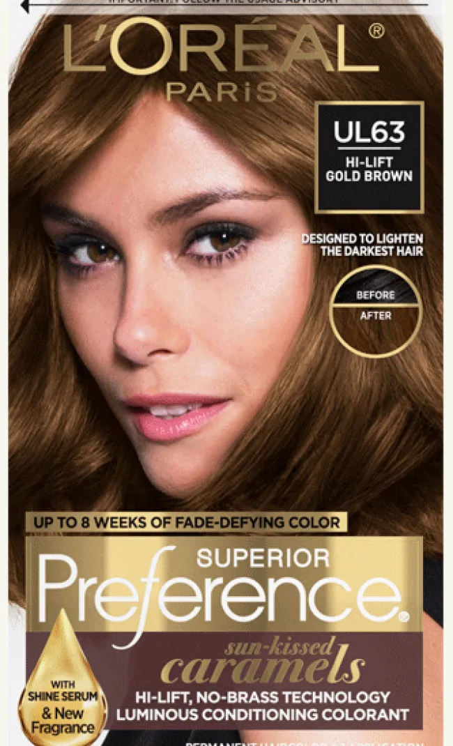 L'Oreal Fade-Defying Shine Permanent Hair Color UL63 Hi-Lift Gold Brown Sale