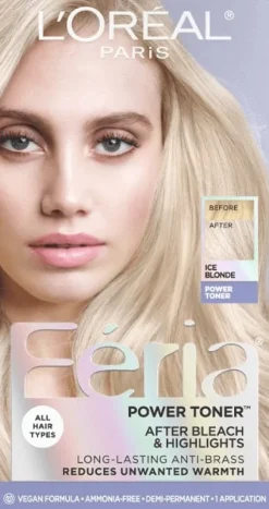 L'Oreal Power Toner, Long Lasting Anti Brass Toner Ice Blonde Clearance