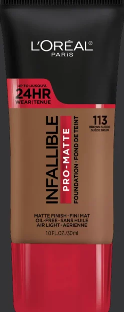 L'Oreal Pro-Matte Foundation Brown Suede 113 Discount
