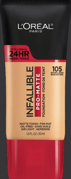 L'Oreal Pro-Matte Foundation Natural Beige 105 Hot