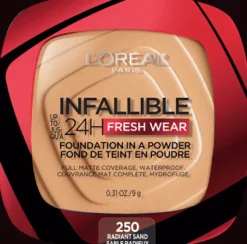 L'Oreal Up to 24H Fresh Wear Foundation in a Powder Radiant Sand Online