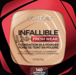 L'Oreal Up to 24H Fresh Wear Foundation in a Powder Golden Beige Discount