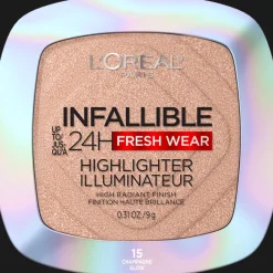 L'Oreal Up to 24HR Highlighter Longwear Powder 15 Champagne Rose Gold Glow Hot